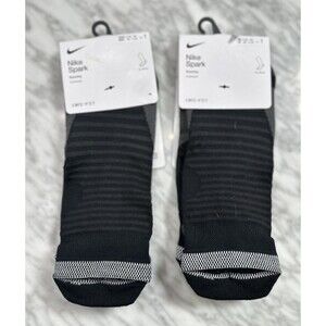 Nike Spark Cushioned No show running Dri-fit Socks 10-11.5 black CU7201 2 Pair